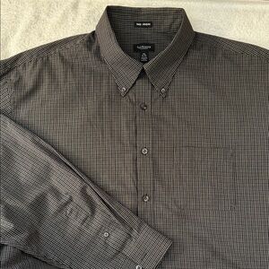 Van Heusen Plaid Checkered Long Sleeve Button Down Shirt No Iron XXL 18-18.5”